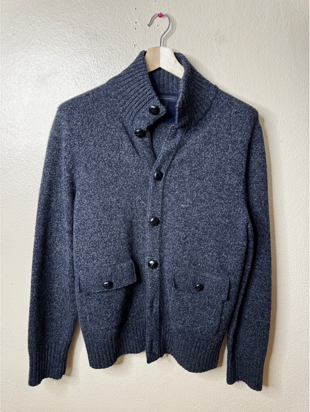 Banana Republic Wool Cashmere Shawl Collar Cardigan Sweater Gray Men’s L